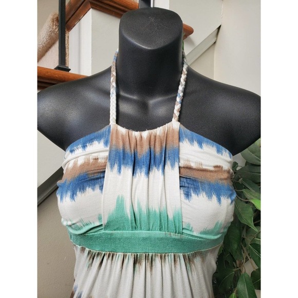 Neiman Marcus Women Multicolor Viscose Halter Neck Sleeveless Long Maxi Dress XS - Picture 2 of 11